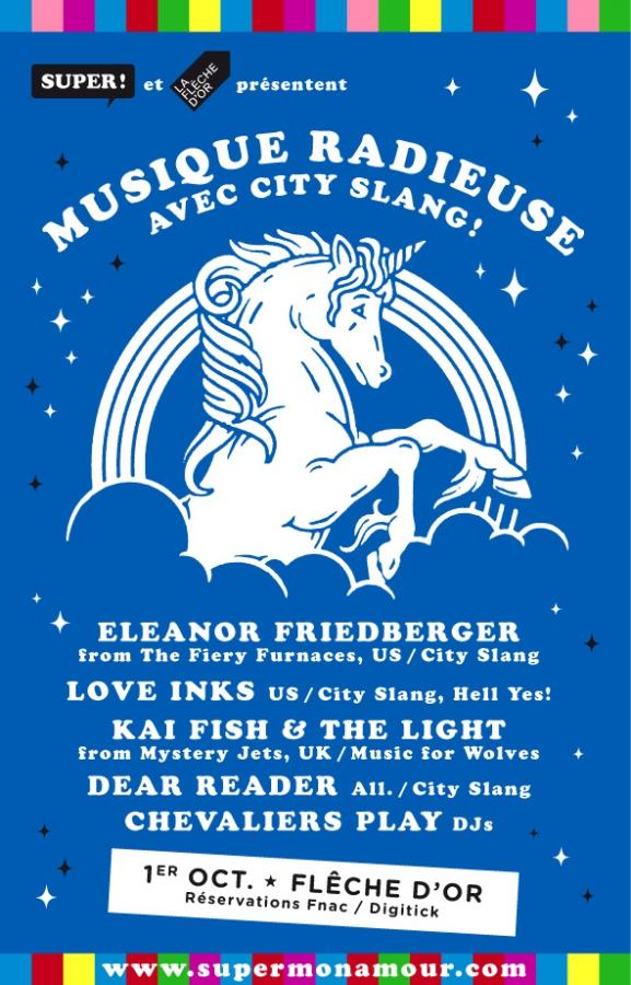 Concours Musique radieuse avec City Slang : Eleanor Friedberger + Love Inks + Kai Fish and the lights + Dear Reader