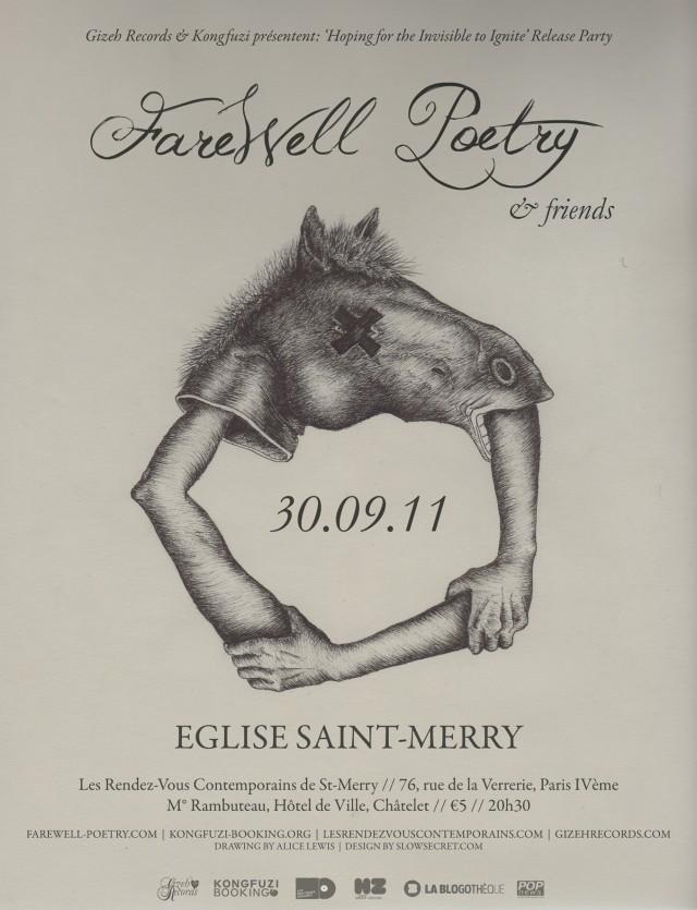 Concours : Farewell Poetry release party à l’église Saint-Merry le 30 septembre