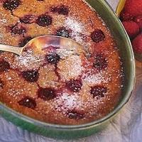 Clafoutis framboisé au sucre cristal
