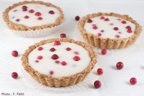 Tartelettes aux airelles rouges et à l’amande douce