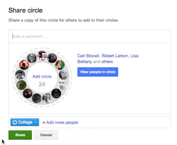 google plus cercles Google+ vous permet de partager vos Cercles avec vos contacts