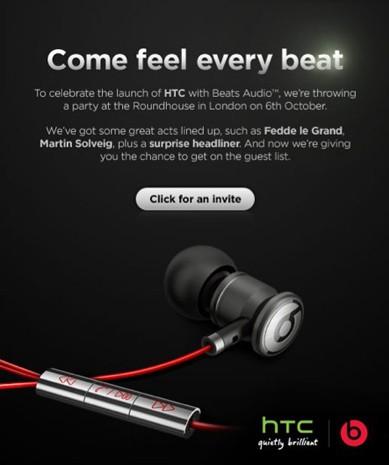 htc party HTC confirme son évènement du  6 octobre à Londres