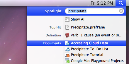 Precipitate Indexez vos fichiers Google Docs avec Spotlight via Precipitate