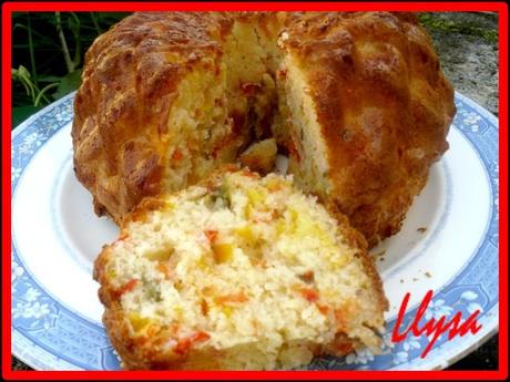 Cake aux poivrons tricolores