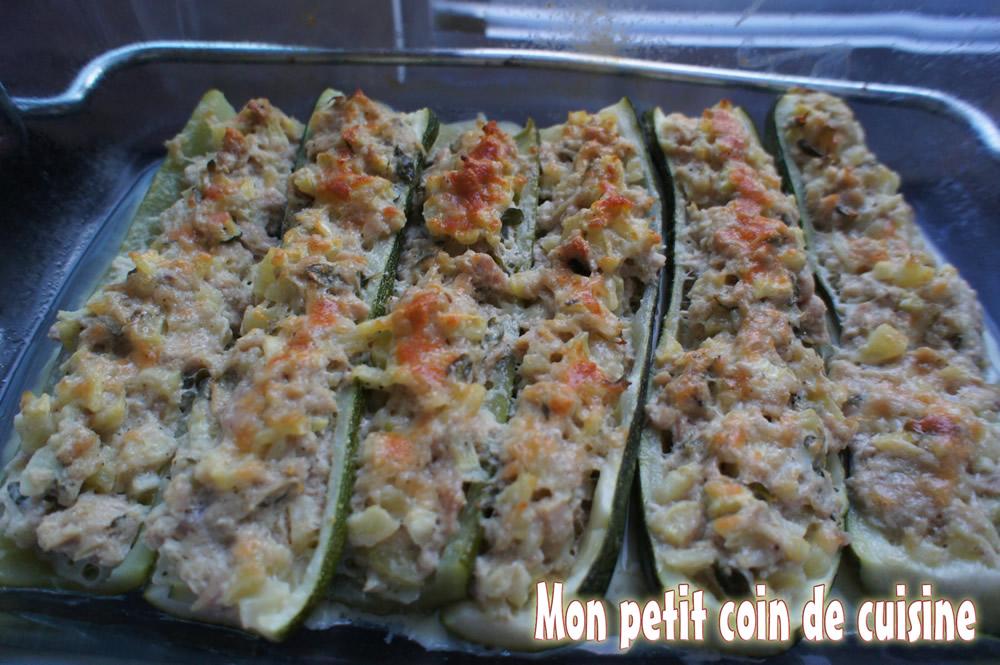 Courgettes farcies au thon sans lait cuites