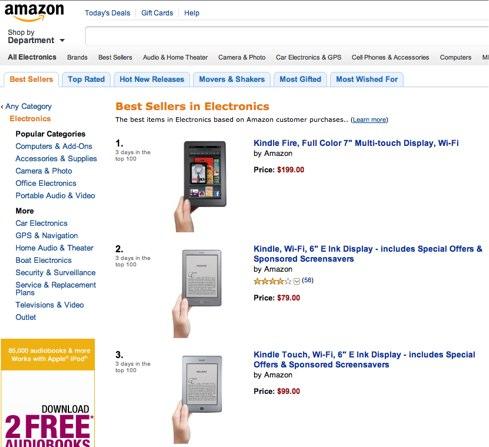 Amazon : les nouveaux Kindle prennent la tête des ventes