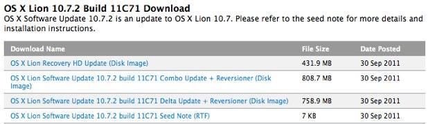 [Développeurs] Mac OS X 10.7.2 Build 11C71 disponible