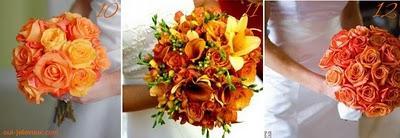 15 bouquets de mariée orange? Oui, je le veux!