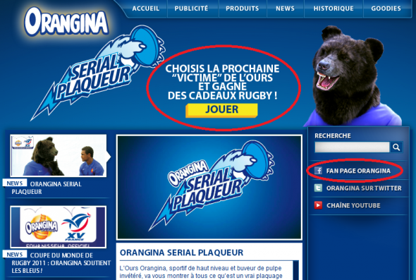Homepage d'Orangina