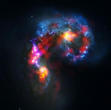 Antennae Galaxies ALMA Hubble