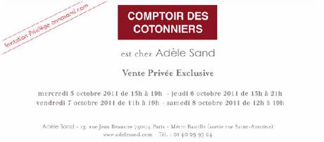 Invitation à la vente privée Comptoir des Cotonniers