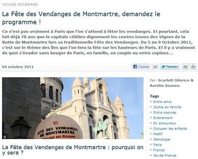 Rendez-vous à Montmartre pour la Fête de Vendanges