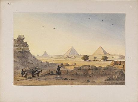 Prisse d'Avennes : Plateau de Gizeh (Photo : http://www.blog-habitat-durable.com/article-visions-d-egypte-emile-prisse-d-avennes-1807-1879-exposition-a-la-bibliotheque-nationale-de-fra-75592935.html) Plateau-de-Gizeh.jpg