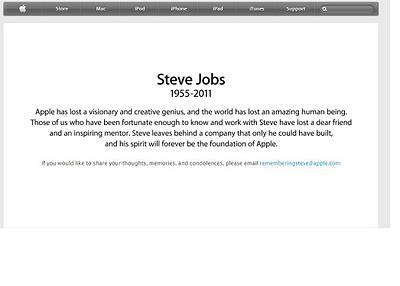 Adressez votre hommage à Steve Jobs sur le site d'Apple