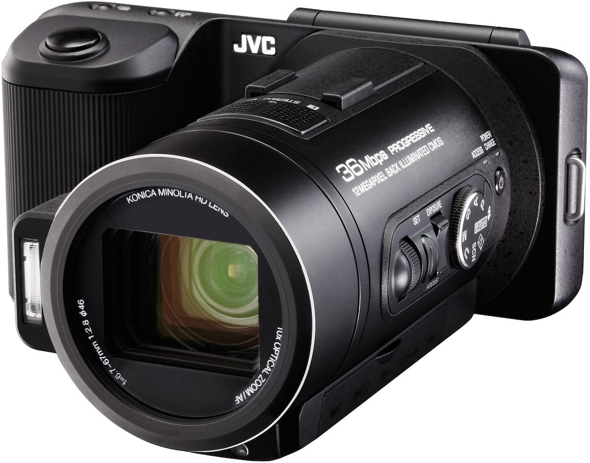 JVCGC PX10 front angle JVC GC PX10 : un APN hybride photo/vidéo