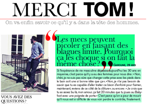 Heureusement que les magazines féminins proposent une rubrique...