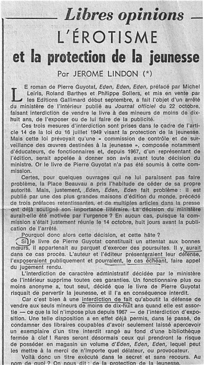 L’Eden Interdit #Guyotat