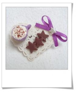 Gouter gourmand sur naperon fimo