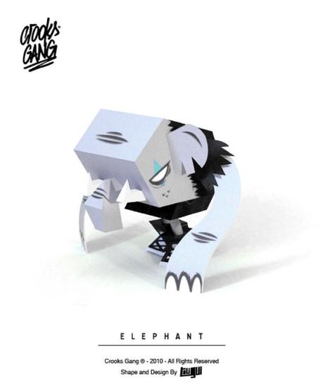 Blog_Paper_Toy_papertoy_Crooks_Gang_Elephant_pic Crooks Gang Elephant de Tougui