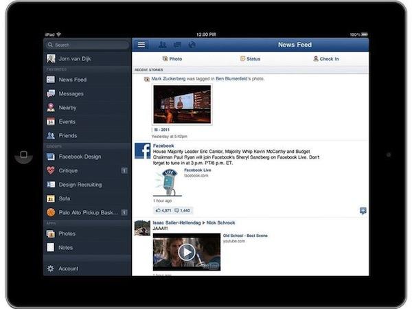 facebook ipad Facebook pour iPad est enfin disponible