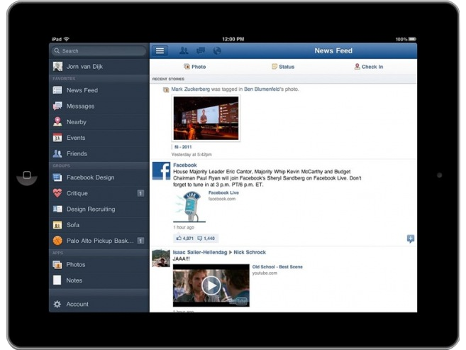 Facebook pour iPad est (enfin) disponible ! [Video]