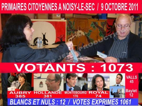 Martine Aubry devance François Hollande à Noisy-le-Sec (Vidéo exclusive soirée électorale)