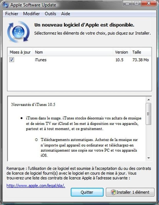 iTunes 10.5 est disponible au téléchargement....