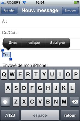 iphone mail gras souligne iPhone IOS5 : des options de formatage du texte dans l’application Mail [Astuce]