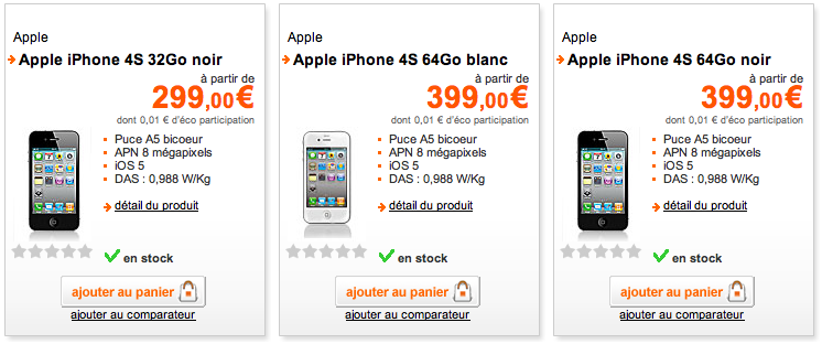 Orange : Précommande en ligne de l’iPhone 4S