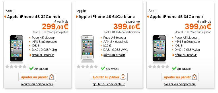 L’iPhone 4S est déjà disponible chez Orange!