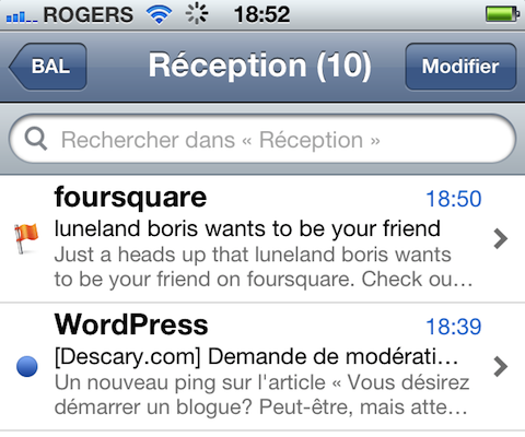 iphone mail drapeau iPhone iOS5 : 10 astuces!
