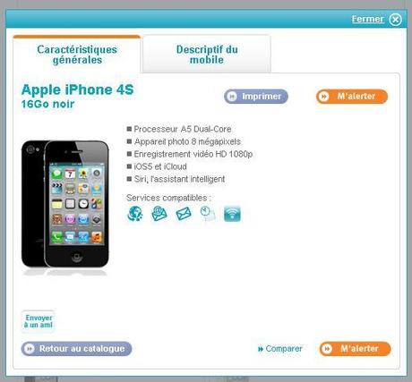 Bouygues met à jour son catalogue, et propose l’iPhone 4S en renouvellement