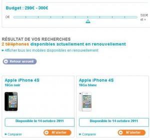 Bouygues met à jour son catalogue, et propose l’iPhone 4S en renouvellement