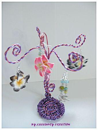 porte bijous mauve et rose