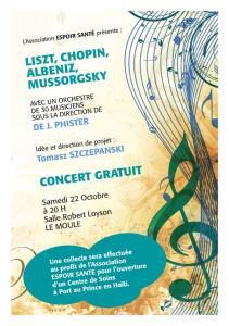 Samedi 22 octobre 2011 Liszt, Chopin, Albeniz et Mussorsky à Robert LOISON LE MOULE !