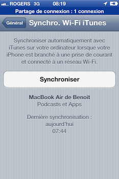 iphone wi fi sync iPhone iPad iOS 5: comment faire une synchronisation Wi Fi