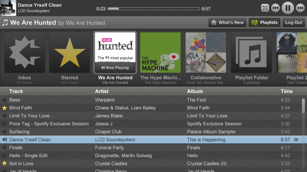 03c playlists playing 600x337 Spotify arrive sur Boxee