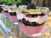 Verrines cremeuses chevre mures sauvages