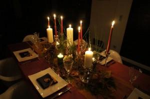 table d'automne et bougies