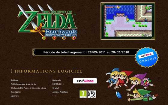 The Legend of Zelda Four Swords en téléchargement gratuit