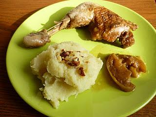 Cuisses de poulet au cidre et sa purée aux panais