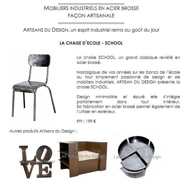 Mobilier industriel par Artisans du Design