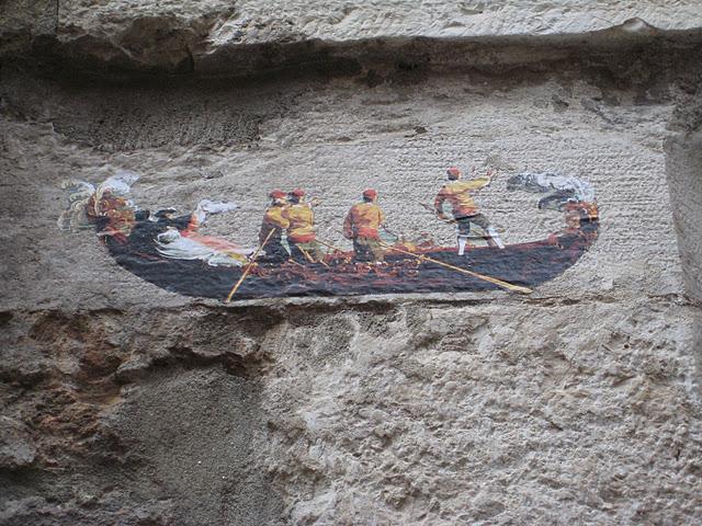 Sur des murs au marché du Rialto