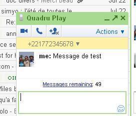 Fenêtre chat envoi sms google