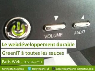 Le slide du jeudi : Le webdéveloppement durable  - GreenIT à toutes les sauces