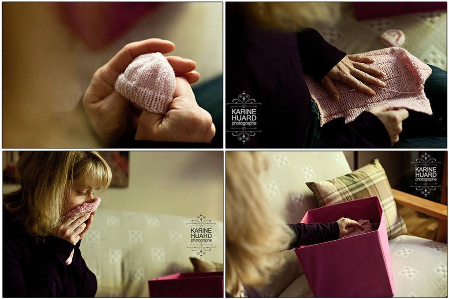 mom touching baby'objects