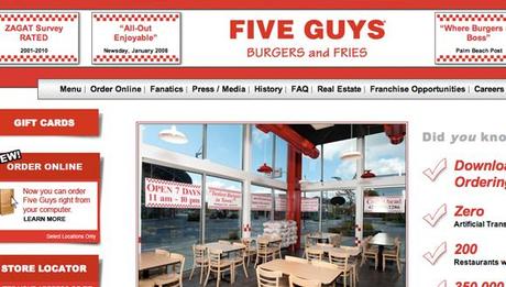 Inspiration site restaurant : Five Guys