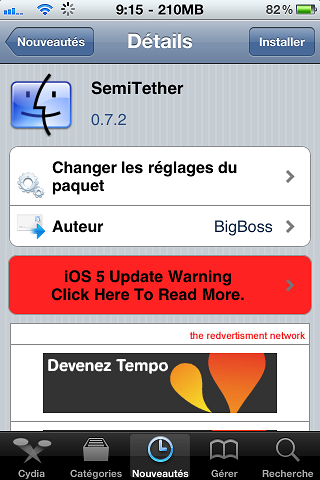 TUTO : jailbreak semi-tethered iOS5 iPhone4
