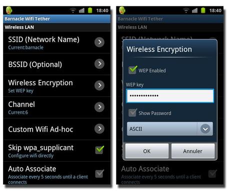 Barnacle Wifi Tether : Utiliser son mobile Android comme routeur Wifi