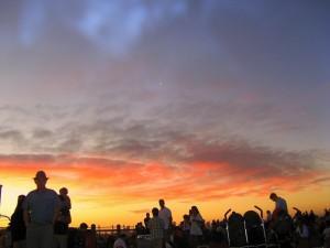 Le soleil se couche sur la Dudley-Page-Reserve, Sydney Fêter le Nouvel An à Sydney